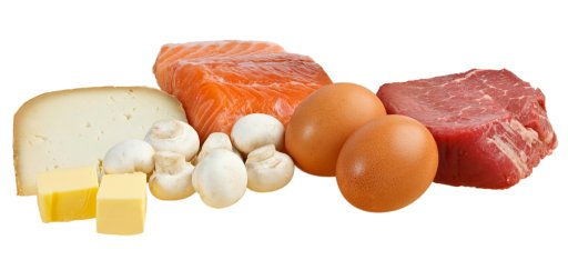 Food sources of vitamin D, including fish, meat, eggs, dairy and mushrooms